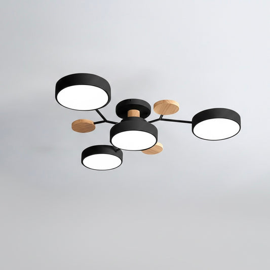 Energy-efficient circular LED flush mount ceiling lamp for hallways and bedrooms