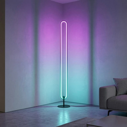 Modern Floor Lamp with RGB Color Changing Light & Remote Control for Stylish Living Room Decor