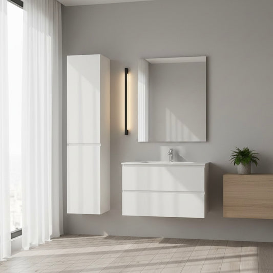 Minimalist linear LED wall sconce with slim black design