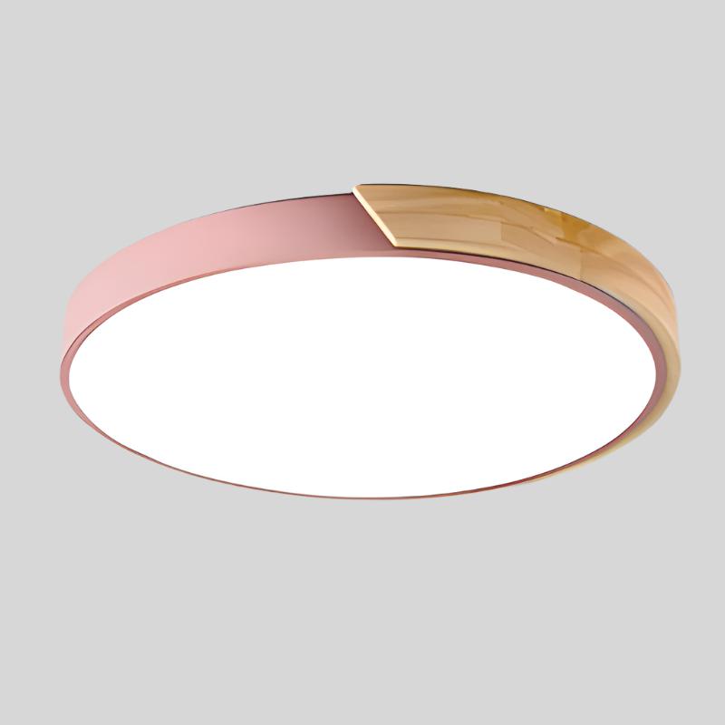 Nordic Macaron | LED Ceiling Light Fixture with Wooden Design | Modern Flush Mount for Cozy Ambiance 16