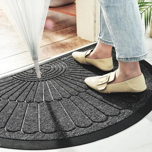 Stylish Half-Round Door Mat | Non-Slip Rubber Design for Dirt Trapping and Moisture Absorption 1