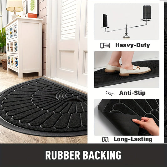 Rubber Door Mat | Half Round Non-Slip Design