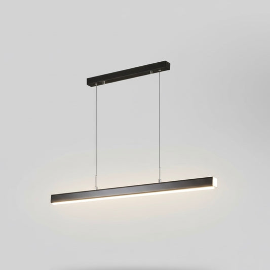 Modern linear pendant light with adjustable height for customizable installation