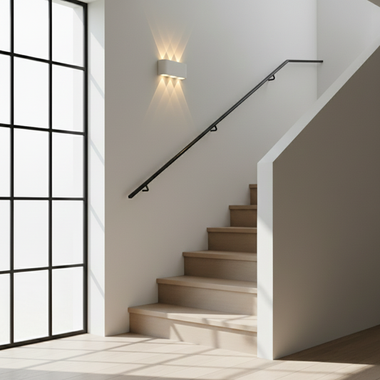 Luminara modern LED wall light sconce for indoor and outdoor use with minimalist design