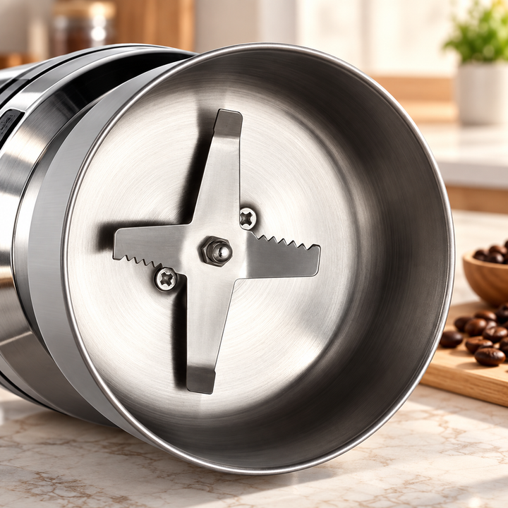 Electric Spice Grinder Stainless Steel Push-Button with Removable Blades 6