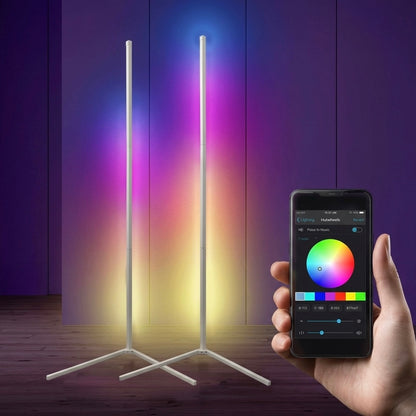 Aura Smart Corner Floor Lamp | Dimmable LED | RGB | App & Remote Control | Small & Large