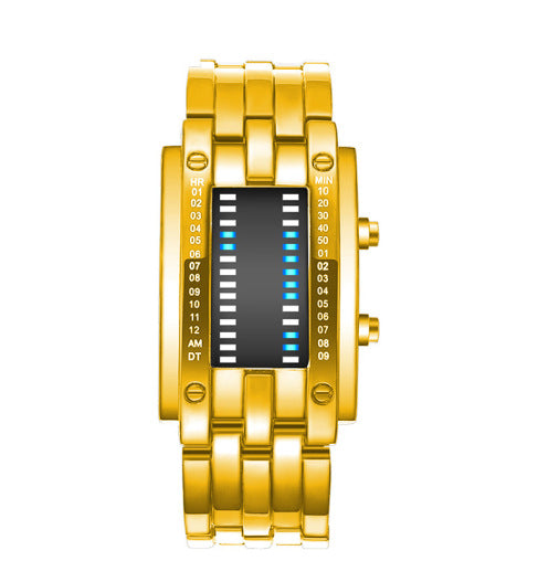 Binary LED Watch Alloy Water-Resistant with Scratch-Resistant Glass 12