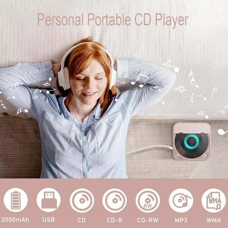 Mini CD Player | Portable Bluetooth Disc Player