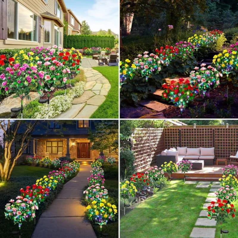Mood Lighting Garden Flower Stakes Solar Weatherproof with Two Light Modes 5