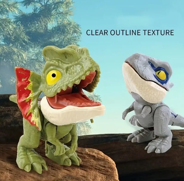 Dinosaur Toy Finger Puppet Bite-Ready Rounded Edges with Movable Tail 8