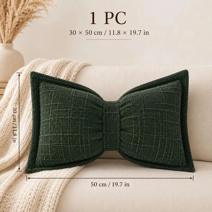 Bow Throw Pillow Shaped Chenille Plush Decorative with Fitted Insert 7