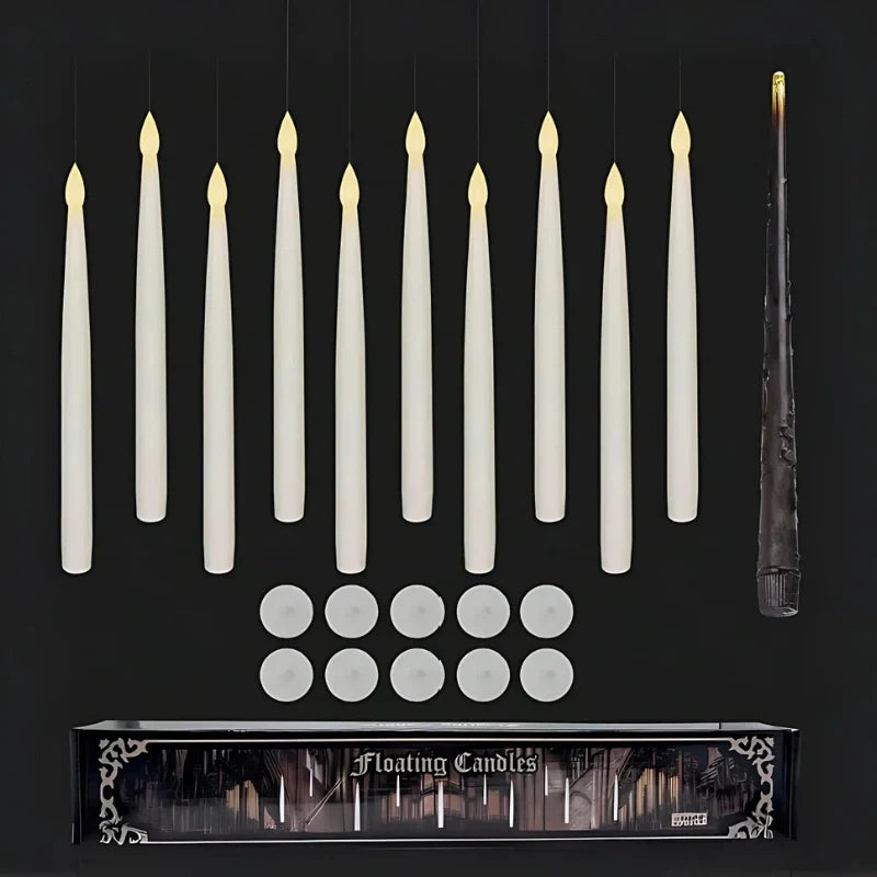 Floating LED Candle Set | Wand Remote Control, Flameless Design | Safe Mess-Free Ambient Lighting for Parties &amp; Décor 15