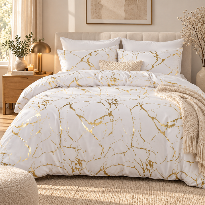 Marble Pattern Duvet Cover Set Matching Pillowcases 12