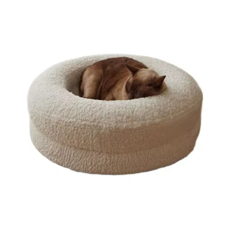 Orthopedic Dog Bed | Round Nest Design | Faux-Fur | Anti-Slip | Removable Washable Cover