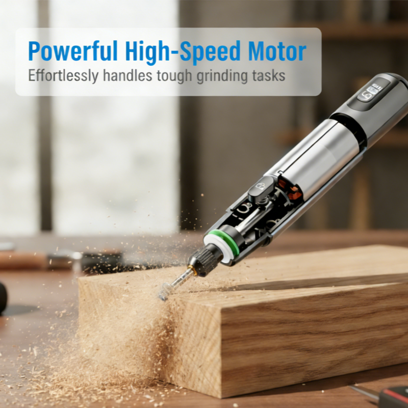 Rotary Tool, 16,000 RPM Motor, 215 x 90 x 35 mm | Grey or Orange | Six-Speed Control, Forward/Reverse, Works While Charging 3
