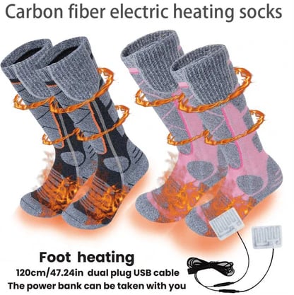 Rechargeable Foot Warmers Carbon Fibre Womens with 4-5 Hour Battery 2