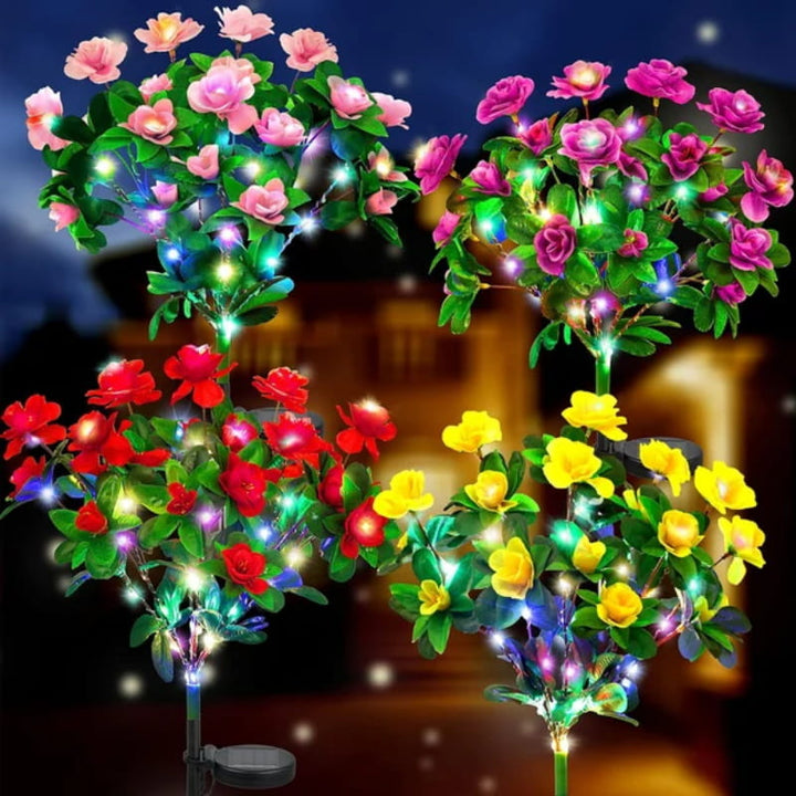 Mood Lighting Garden Flower Stakes Solar Weatherproof with Two Light Modes 1