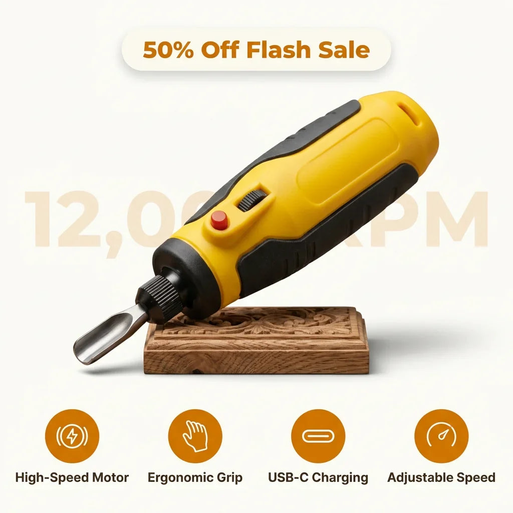 Cordless Rotary Carving Tool | Variable Speed Up To 12,000 RPM | Rechargeable Precision Engraver And Polisher For Detailed Work 1