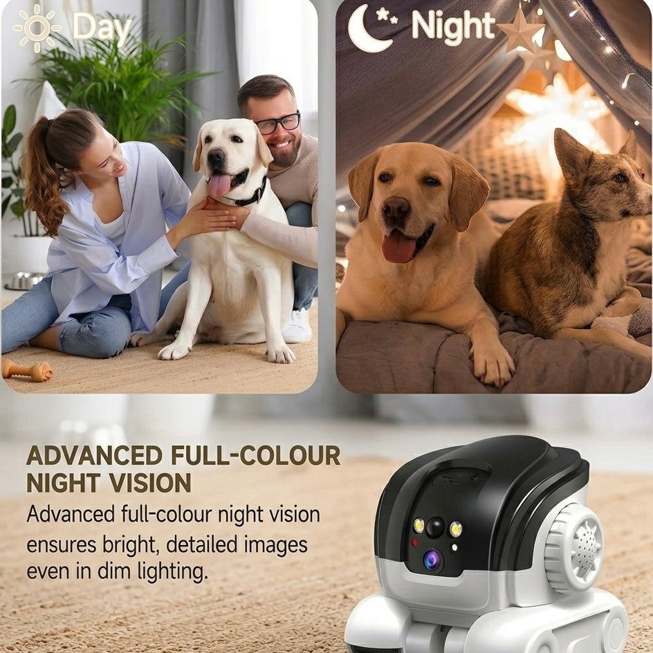 1080P Pet Camera | Two-Way Audio | Colour Night Vision 32ft | Motion Alerts | 32GB SD Card Included
