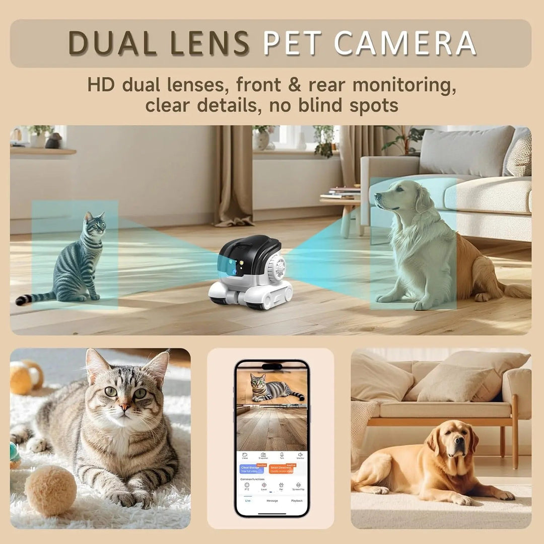 1080P Pet Camera | Two-Way Audio | Colour Night Vision 32ft | Motion Alerts | 32GB SD Card Included