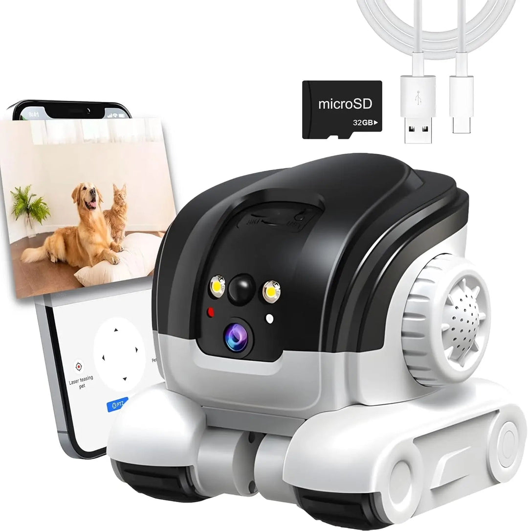 1080P Pet Camera | Two-Way Audio | Colour Night Vision 32ft | Motion Alerts | 32GB SD Card Included