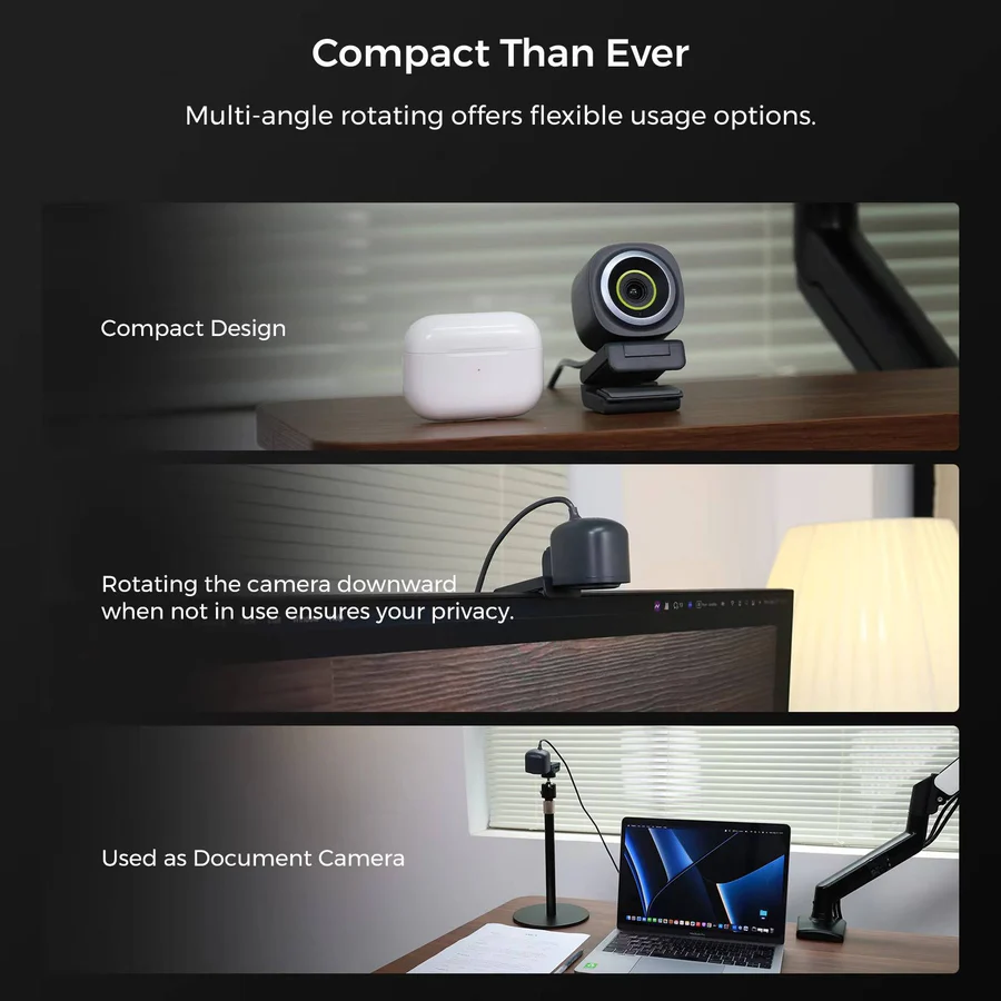 1080p 60fps Webcam Autofocus Noise-Canceling Mic USB