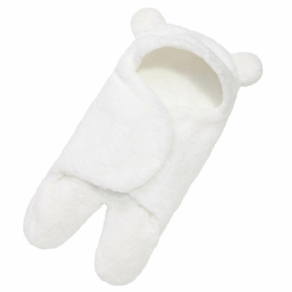 Baby Swaddle Blanket Fleece | Hooded Wrap with Inner Arm Mitts | Soft Cotton-Lined Sleeping Bag for Newborns 0-6 Months 9