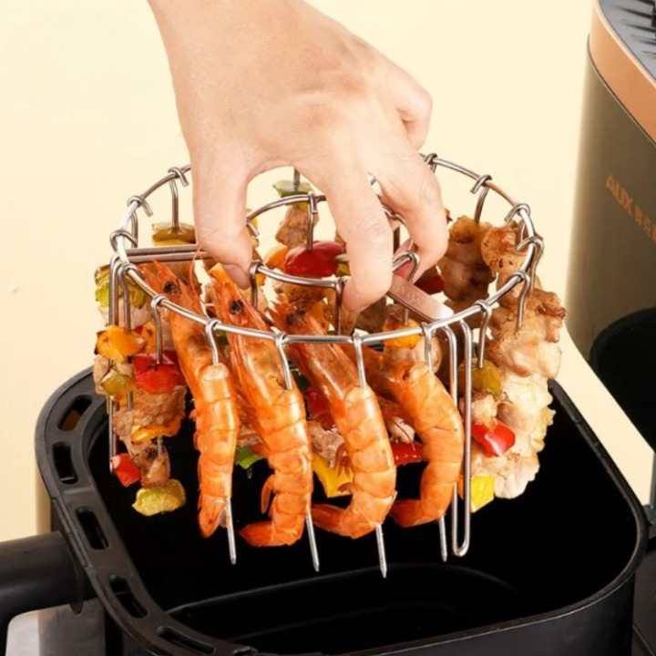 Spießaufsatz für Heißluftfritteusen – Indoor-Grillen Leicht Gemacht - Zorenza