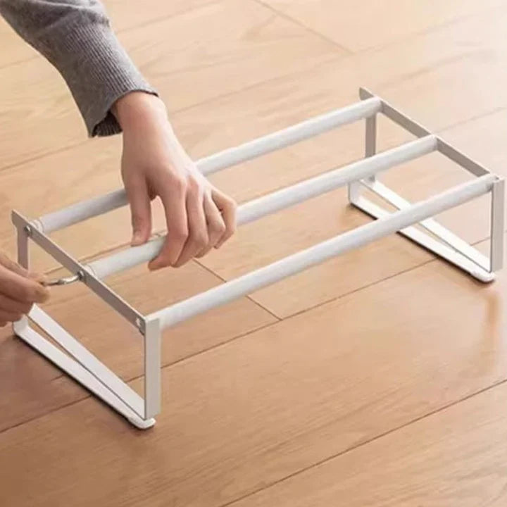 Under-Shelf Storage Rack, Iron, Adjustable 30–50 cm | White or Black | No Drilling, No Tools, Doubles Shelf Space 6