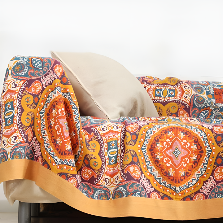 Reversible Cooling Blanket 150x200cm / 200x230cm | Dual-Sided Boho Design | Breathable Moisture-Wicking All-Season Throw 6