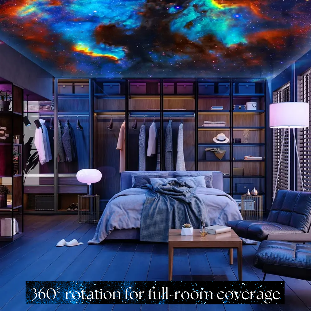 Star Projector Light 360° Rotation | 12 HD Film Discs, Adjustable Colours | Quiet LED with Timer, Black or White 9