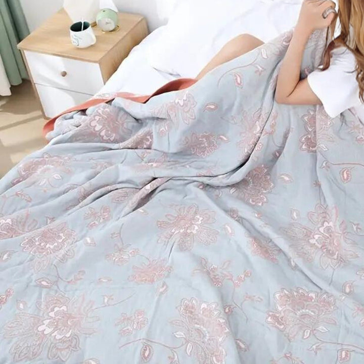 Floral Jacquard Blanket | Breathable All-Season Throw, 2 Sizes | 5 Colours, Machine Washable Bed, Sofa &amp; Lounge Cover 8