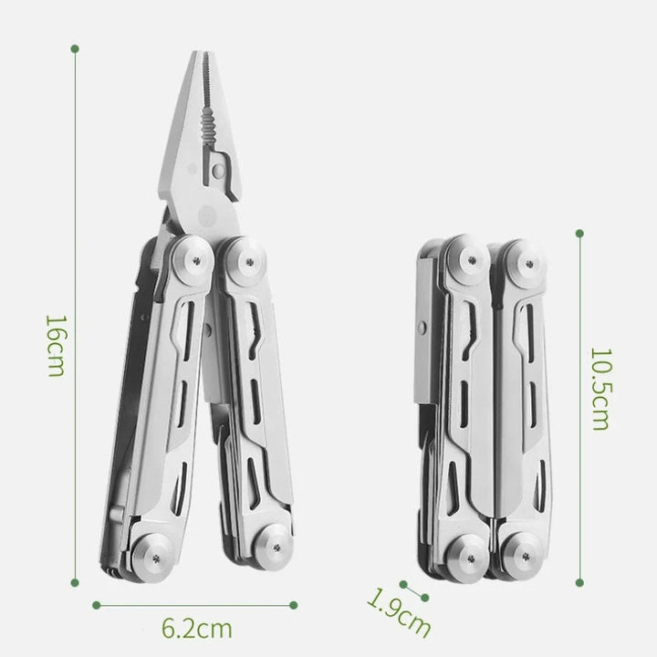 12-in-1 Folding Multitool with Pliers | Stainless Steel EDC