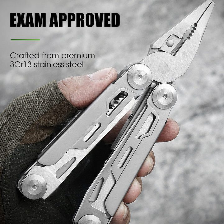 12-in-1 Folding Multitool with Pliers | Stainless Steel EDC