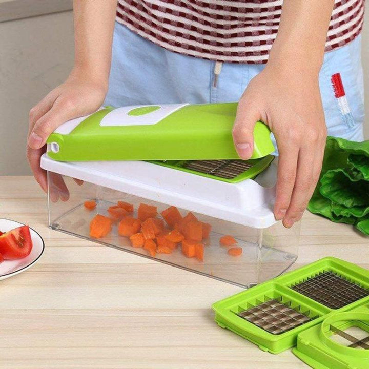 12-in-1 Vegetable Slicer, 8 Interchangeable Blades, Collection Container, Hand Guard 2