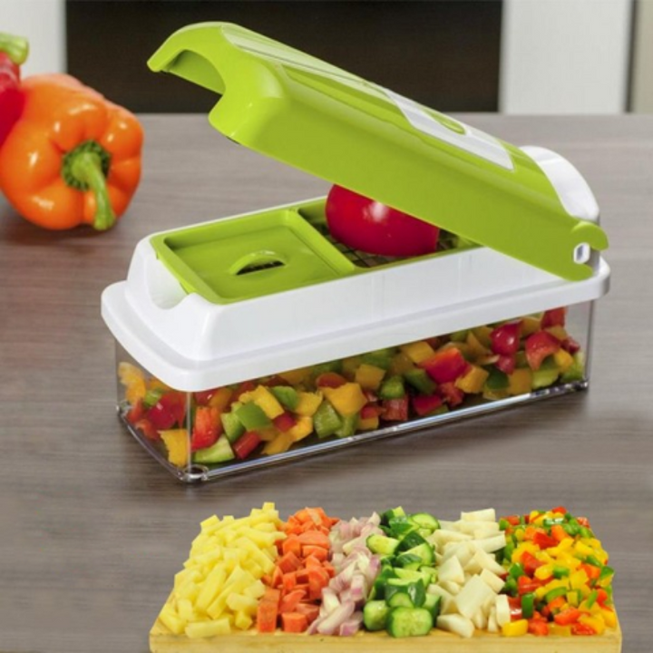 12-in-1 Vegetable Slicer, 8 Interchangeable Blades, Collection Container, Hand Guard 5