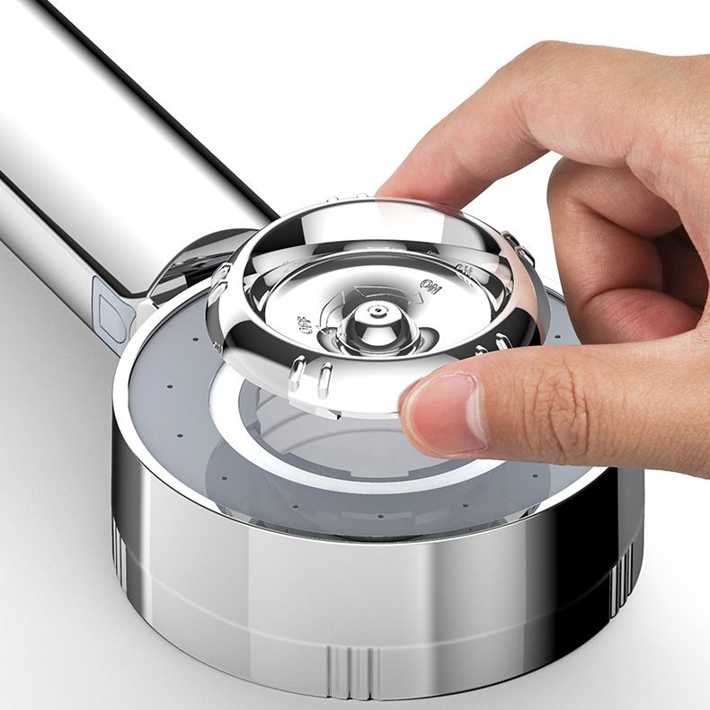 Round Handheld Shower Head Self-Cleaning Adjustable Flow 9