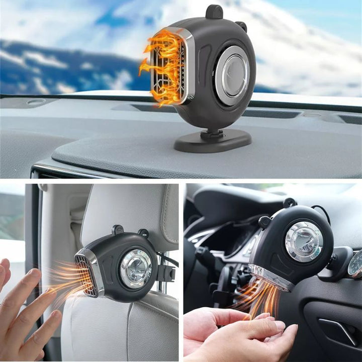12V Car Heater | 360° Rotating Bracket, Dual Heat &amp; Cool Modes | Fast Windscreen Defrost, Defog &amp; Demist for Winter Driving