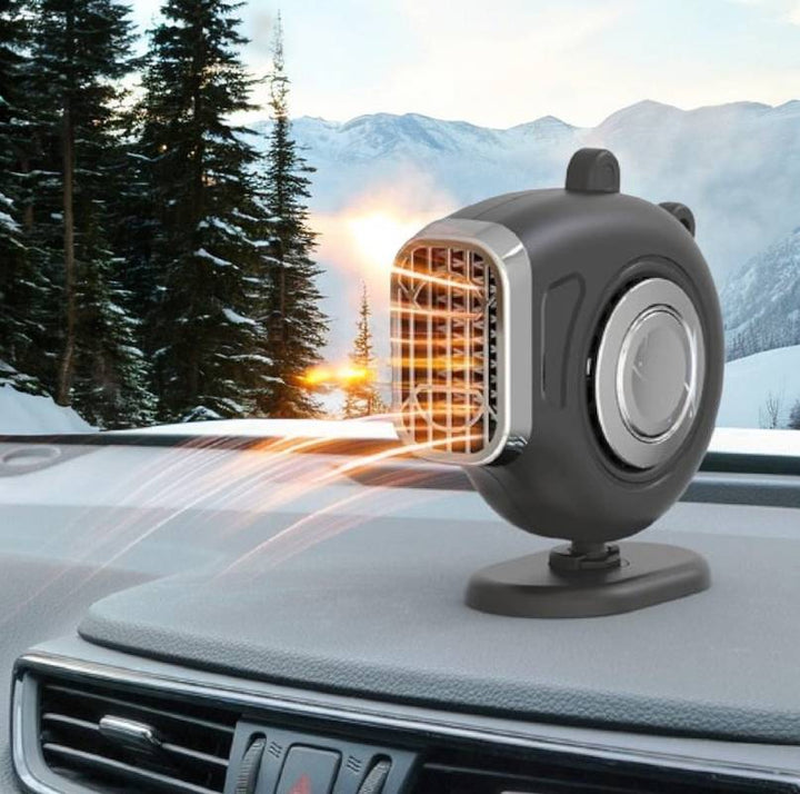 12V Car Heater | 360° Rotating Bracket, Dual Heat &amp; Cool Modes | Fast Windscreen Defrost, Defog &amp; Demist for Winter Driving