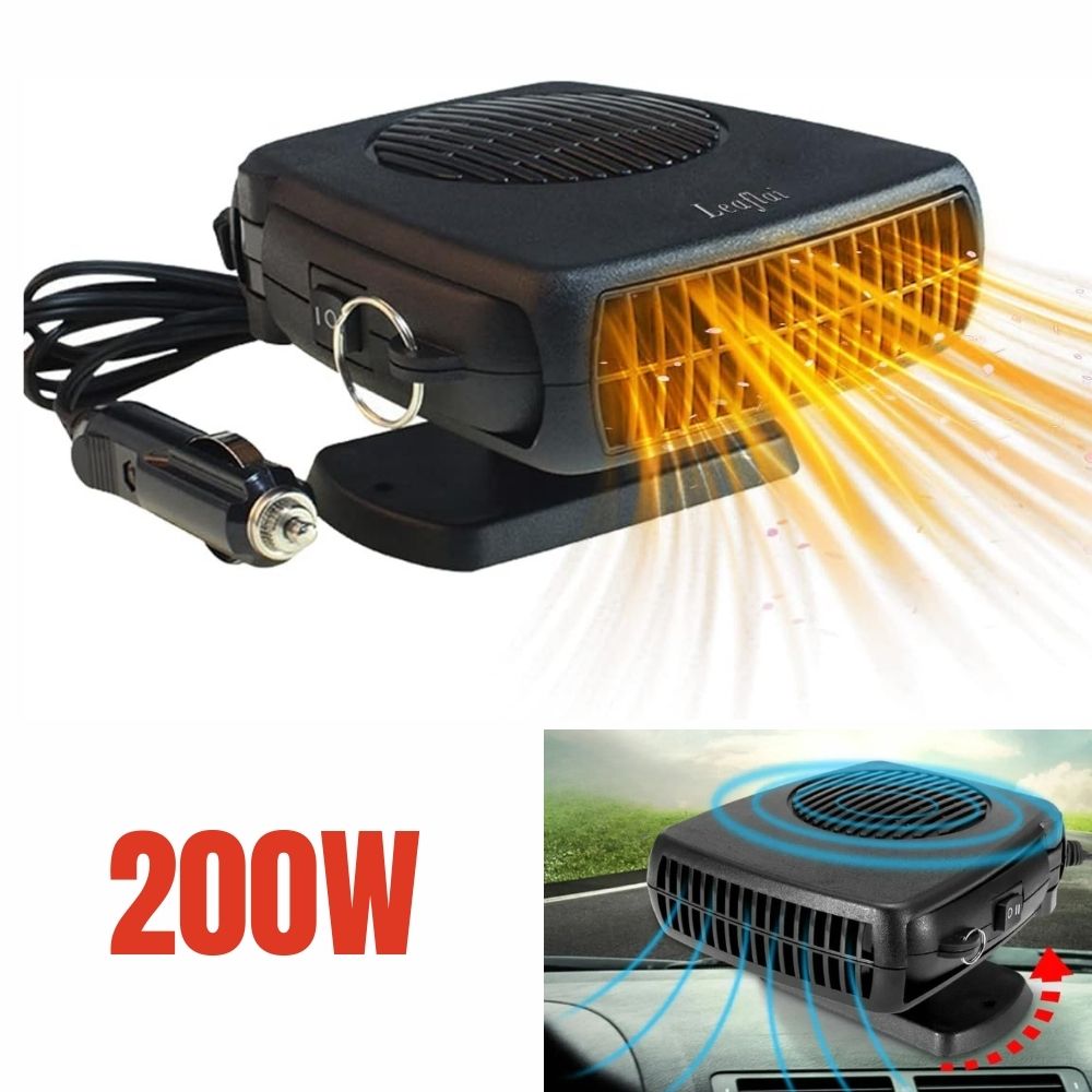 12V Car Heater Fan | 150W/300W Ceramic Heating Element | Fast Windscreen Defrost, Demisting &amp; Warm Air Blower for Cars