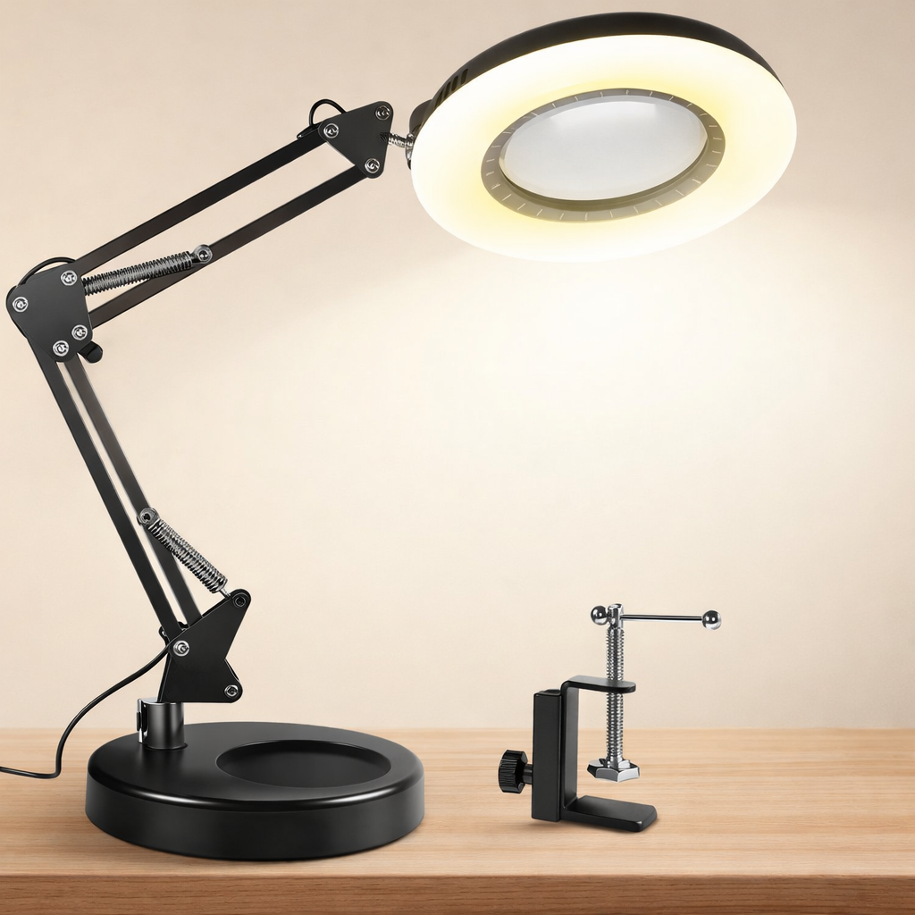 12X Magnifying Glass with Light - 144 LEDs for Clear Reading &amp; Crafts 0