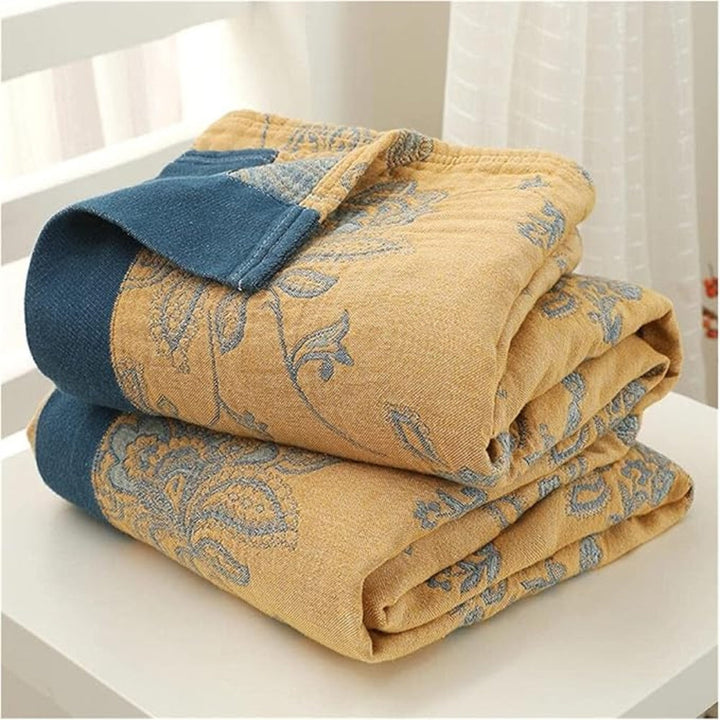 Floral Jacquard Blanket | Breathable All-Season Throw, 2 Sizes | 5 Colours, Machine Washable Bed, Sofa &amp; Lounge Cover 9