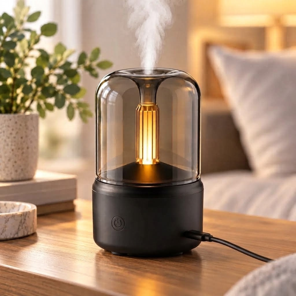 Candlelight Aroma Diffuser Humidifier Ultrasonic Mist USB 1