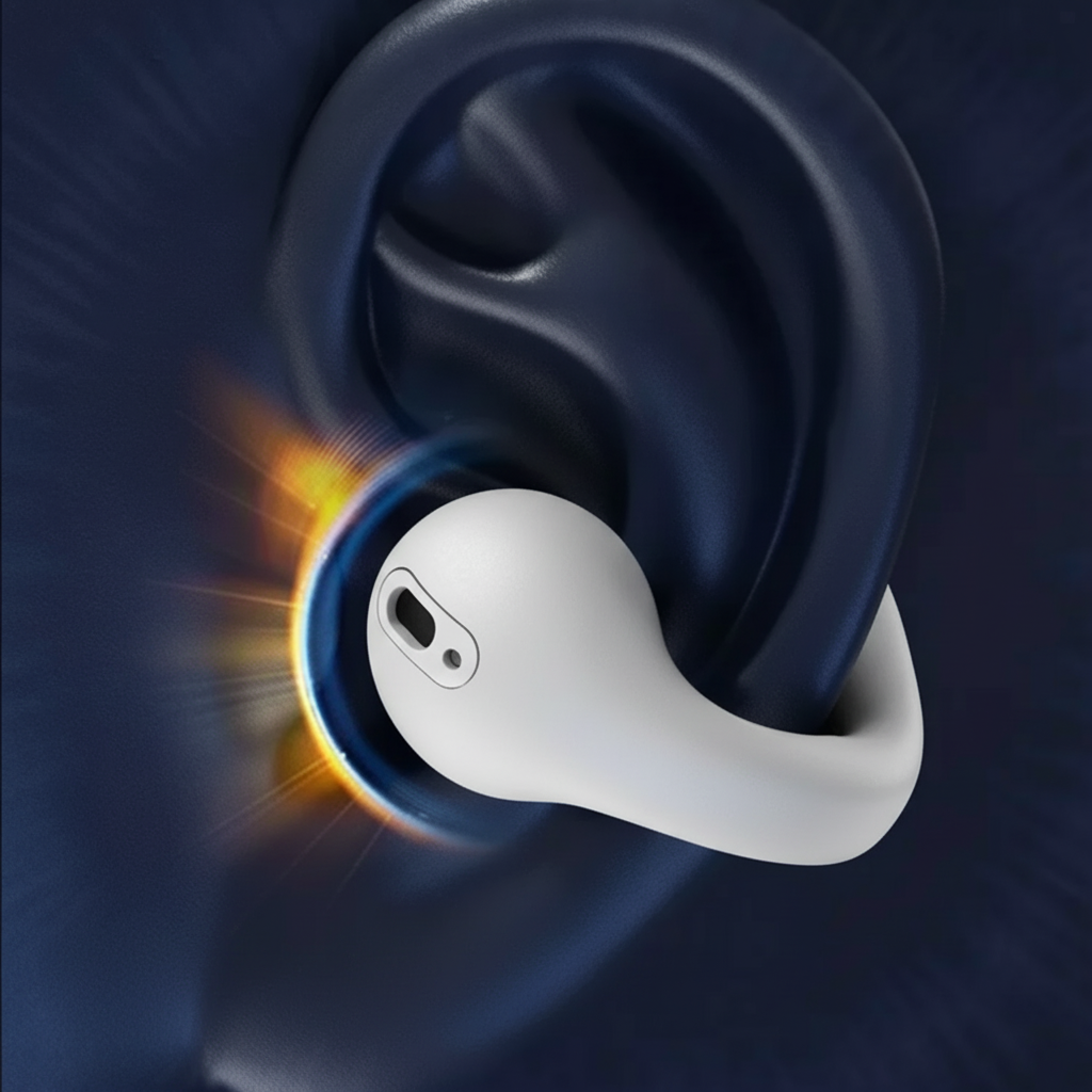 Open-Ear Wireless Earbuds | Water and Sweat Resistant, Built-In Microphone | Up to 8 Hours Battery, USB-C Fast Charging 5