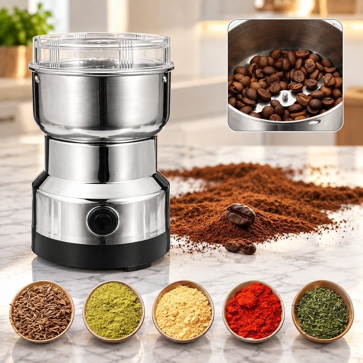 Electric Spice Grinder Stainless Steel Push-Button with Removable Blades 2