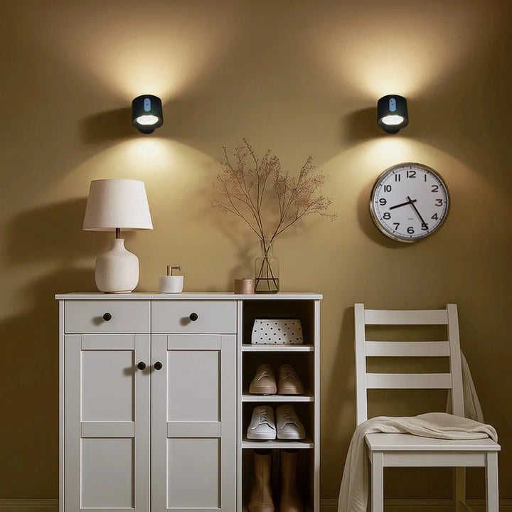 Rechargeable Wireless Wall Light | 3 Brightness Levels, 360° Rotation | Remote Control Included, No Drilling Needed 11