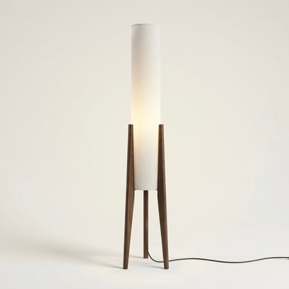 Walnut Tripod Floor Lamp | Fabric Shade | E27 | Max 40W | 130cm | IP20 | LED Compatible