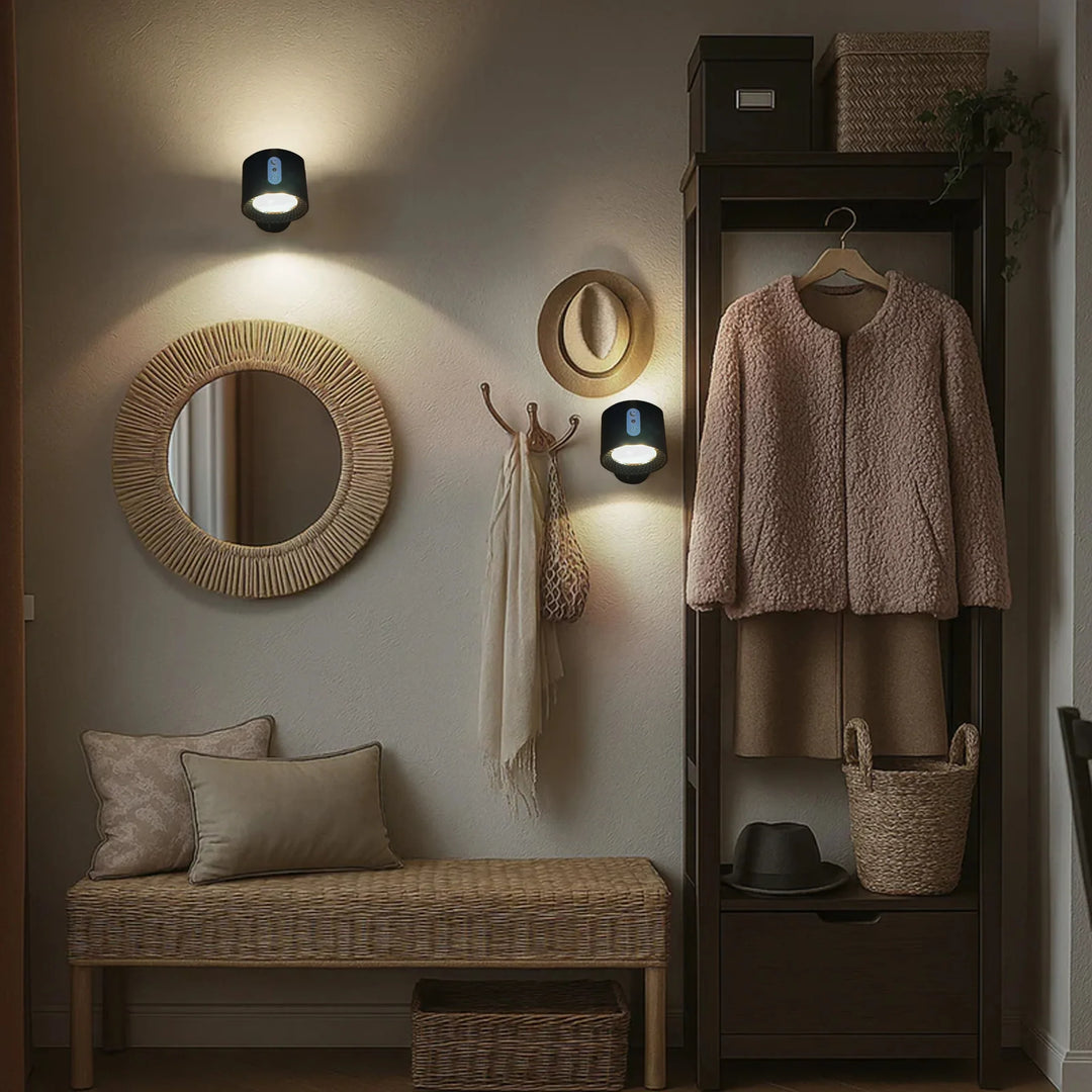Rechargeable Wireless Wall Light | 3 Brightness Levels, 360° Rotation | Remote Control Included, No Drilling Needed 8