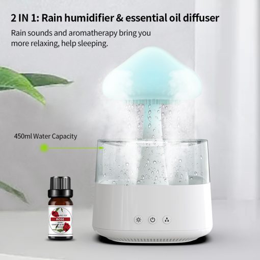 Humidifier Diffuser Rain Cloud USB Aromatherapy with Negative Ion Mist 5