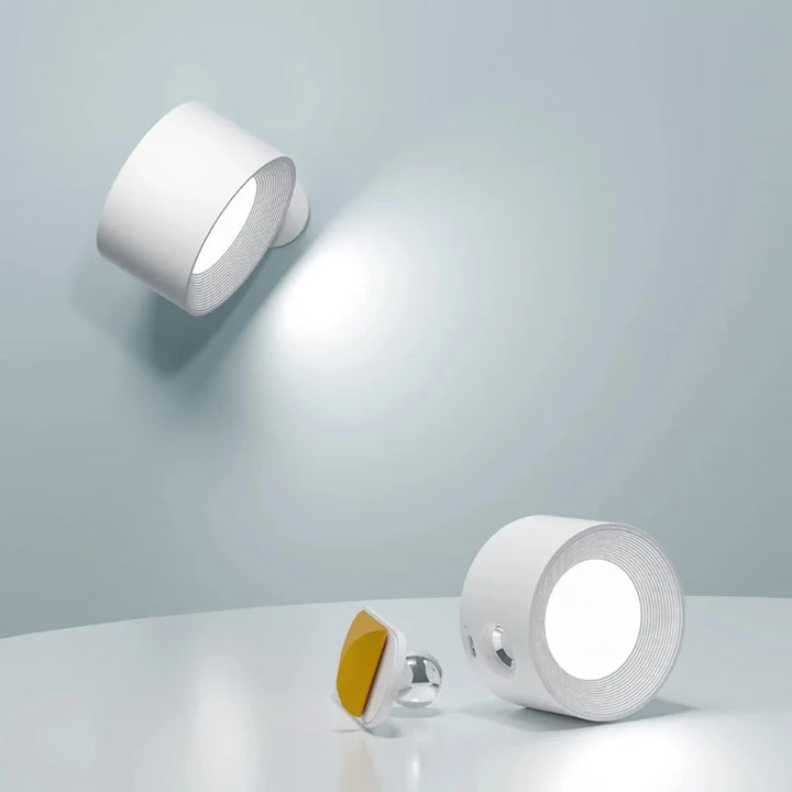 Cordless Wall Lamp with Magnetic Mount | ABS and PC, 7.5 x 4.5 cm | White, Black or Wood, 360° Rotation, USB-C, Remote or Touch 16